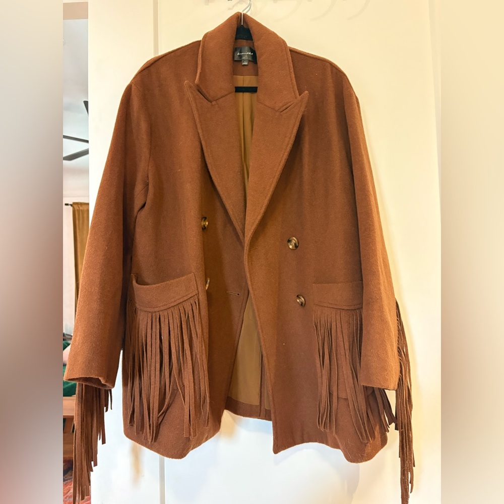 Fringed Brown Women's Coat
